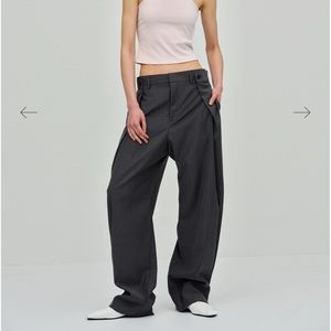 Source Unknown Fold Waistband Trousers, Dark grey Melange